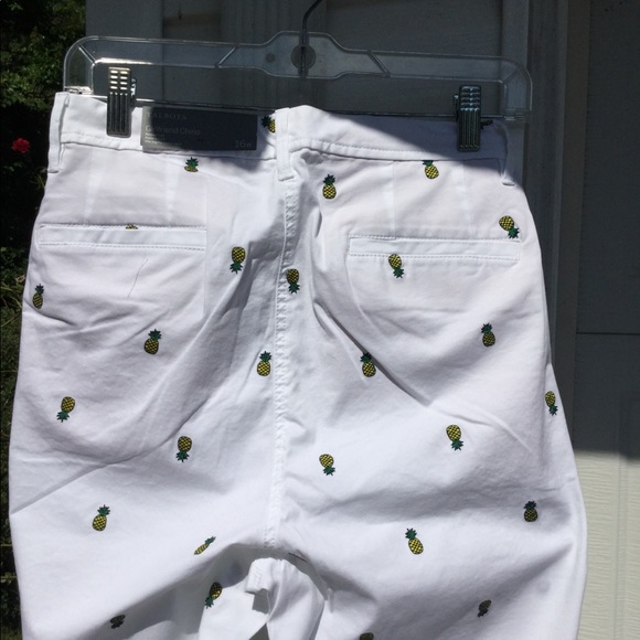 NWT Talbots White Embroidered Pineapples Chino - Picture 5 of 6